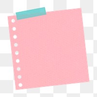Pink hole punched notepaper journal sticker design element