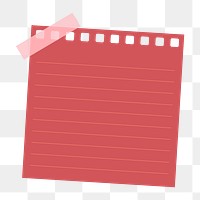 Red lined notepaper journal sticker design element