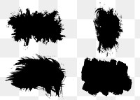 Black brush graphic element png sticker collection