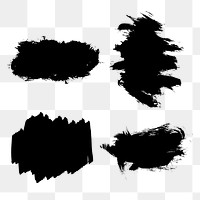 Scribbled brush black banners png sticker collection