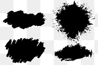 Scribbled brush black banners png sticker collection