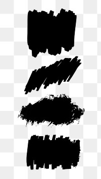 Scribbled brush black banners png sticker collection