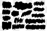 Black brush graphic element png sticker collection