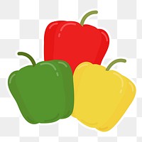 Png colorful bell pepper food sticker clipart
