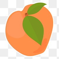 Png colorful peach fruit sticker clipart
