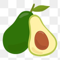 Png colorful avocado food sticker clipart