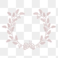 Laurel logo frame png clipart, pink botanical illustration