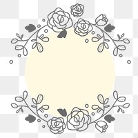 Rose badge png, ornament clipart, aesthetic illustration in transparent background