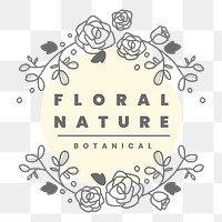 Flower business logo png clipart, aesthetic botanical design