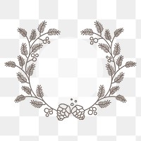 Laurel logo frame png clipart, botanical illustration in transparent background