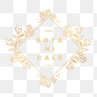 Gold floral logo png clipart, professional design for wellness business