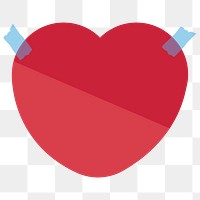 Red heart shaped reminder note sticker design element
