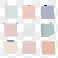 Notepapers collection transparent png