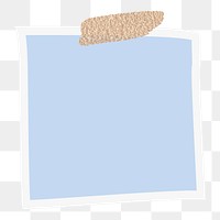 Blank blue notepaper on transparent