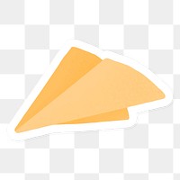 Yellow origami paper plane social ads template transparent png