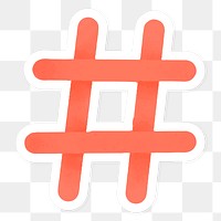 Red social media hashtag social ads template transparent png