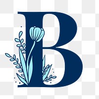 Floral letter B png alphabet