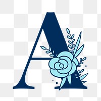 Floral letter A png alphabet