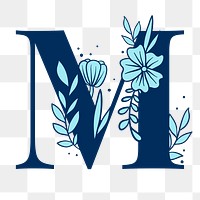 Flower letter M png font