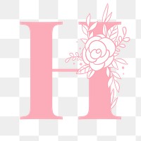 Png H floral alphabet typography