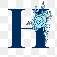 Flower letter H png font