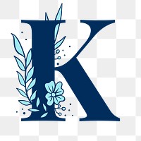 Flower letter K png font