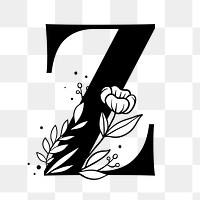Png Z floral alphabet typography
