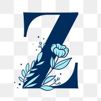 Floral letter Z png alphabet