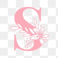 Png S floral alphabet typography