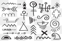 Png doodle bohemian symbol hand drawn illustration