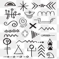 Png doodle bohemian symbol hand drawn illustration