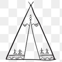 Png doodle bohemian tipi symbol illustration