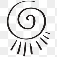 Doodle bohemian png swirl symbol illustration