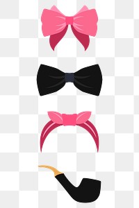 Male and female props design element collection transparent png