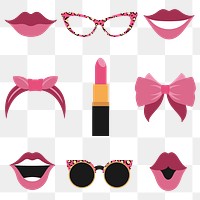 Girly stickers collection transparent png