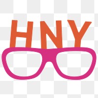 HNY glasses design element transparent png