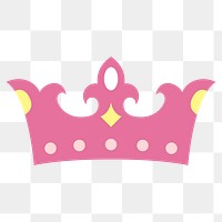 Pink crown design element transparent png