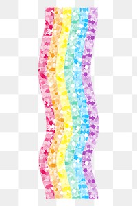 Glittery rainbow design element transparent png