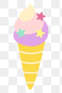 Pastel ice cream design element transparent png