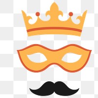 King facial props design element transparent png