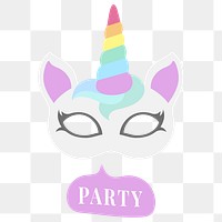 Unicorn party props design element transparent png