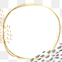 Png round gold frame with glitter