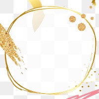 PNG round frame with gold glitter