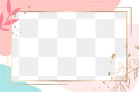 PNG frame pink and turquoise Memphis border