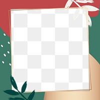 Png frame with festive Christmas colors transparent background