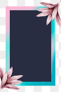 PNG gradient frame in pink with flowers