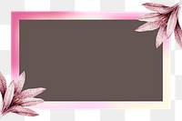 PNG gradient frame in pink with flowers and brown background