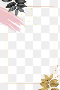 Png frame in pink and gold with design space