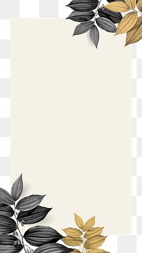 Png botanical frame beige background
