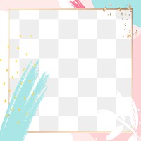 PNG frame pink and turquoise Memphis border